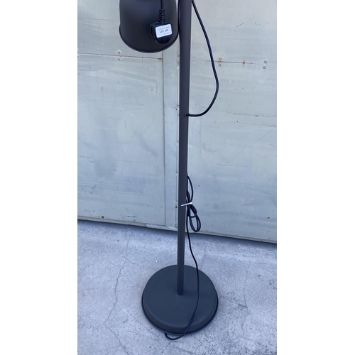 295 - 'Ikea Hektar' Metal Dark Grey Floor Lamp with x3 Spotlights (Very Good Condition)