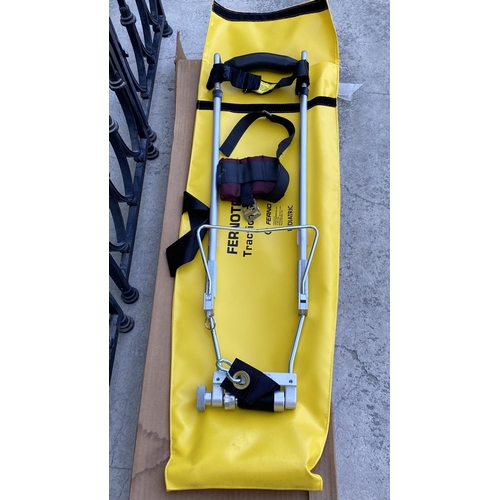 339 - Pediatric Fernotrac Traction Splint (Unused) in a Full Length Yellow Carrying Case and Extra Straps