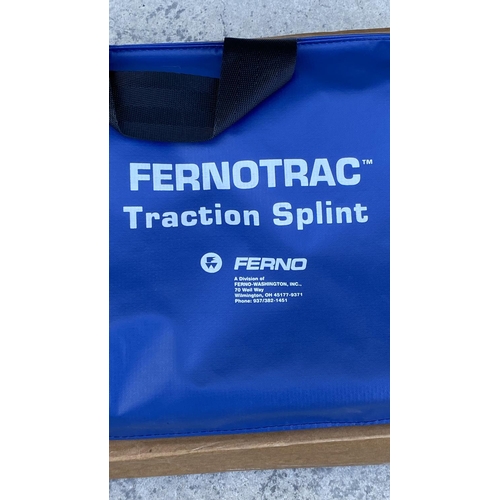 340 - Adult Fernotrac Traction Splint in a Full Length Blue Carrying Case with Extra Straps