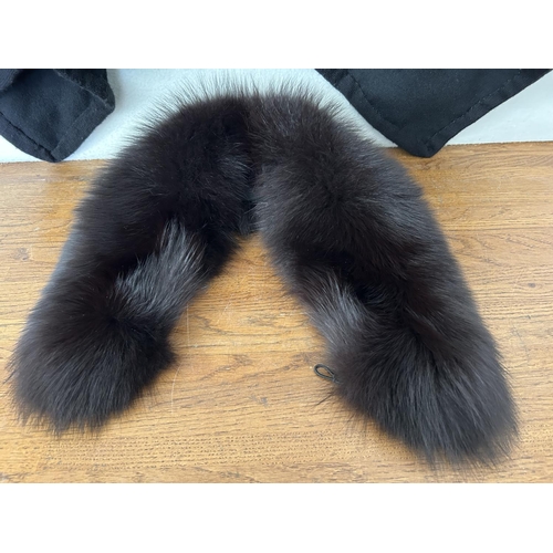 450 - Ladies Black Cape with Detachable Fur Collar