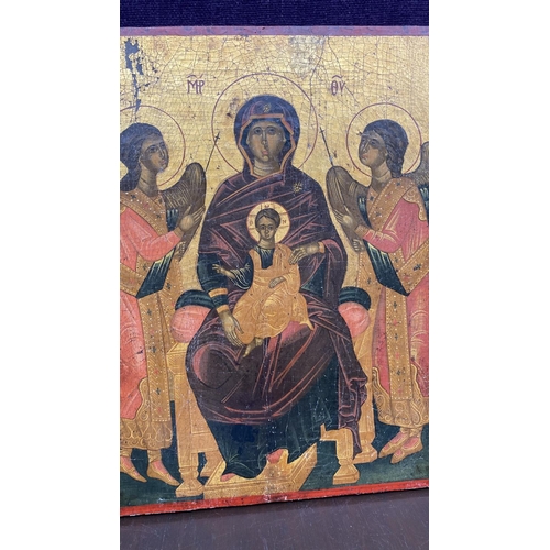 165 - Outstanding Greek Late 18th – Early 19th Century Icon in the Traditional Style. Egg Tempera and Gold... 