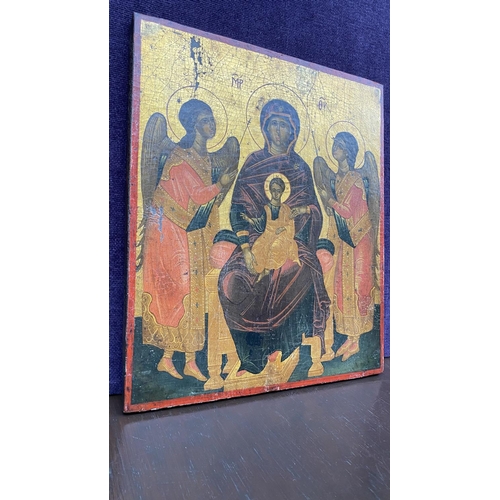 165 - Outstanding Greek Late 18th – Early 19th Century Icon in the Traditional Style. Egg Tempera and Gold... 