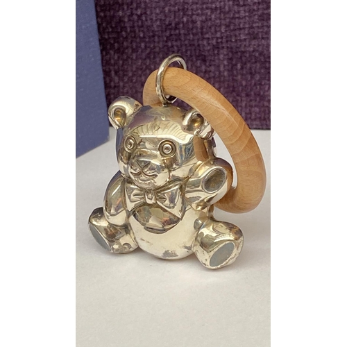 197 - Sterling Silver Rattle Teddy Bear (35gr)