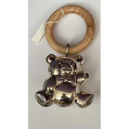 197 - Sterling Silver Rattle Teddy Bear (35gr)