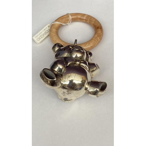 197 - Sterling Silver Rattle Teddy Bear (35gr)