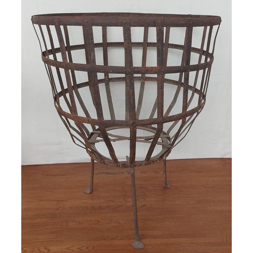 17 - Large Vintage Metal Demijohn Bottle Basket