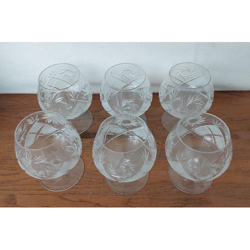 229 - Set of 6 Crystal Brandy Glasses