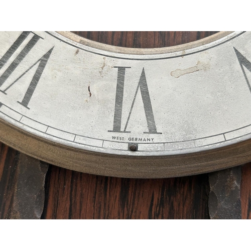 230 - Vintage Wooden Wall Clock Made in West Germany (Untested)