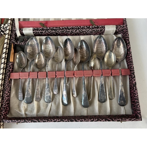 413 - x2 Vintage Silver Plated Cutlery Sets in Boxes