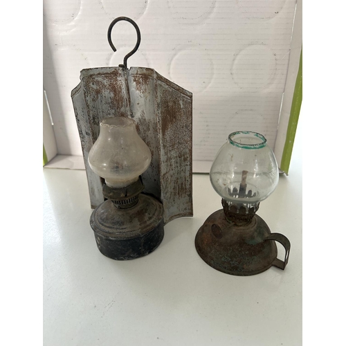 456 - Collection of 3 Antique/Vintage Oil Lamps