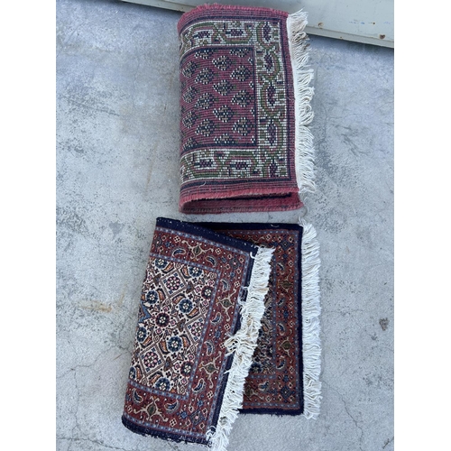 466 - x2 Vintage Small Birjan Handmade Persian Carpets (Some Wear)