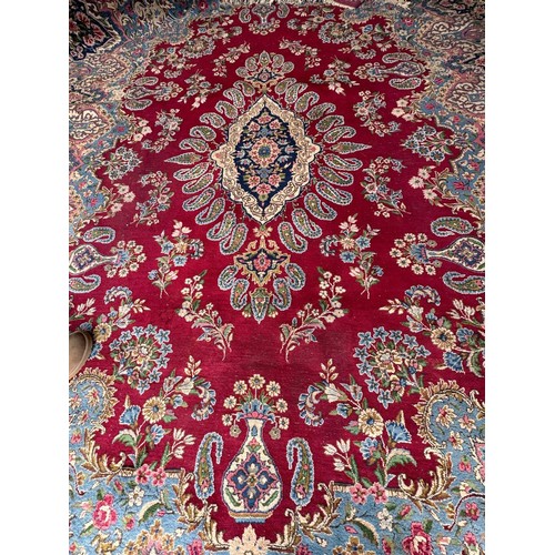 203 - Old Real Persian Hand Knotted Mashad Large Carpet Depicting Tree of Life (415 x 295cm)