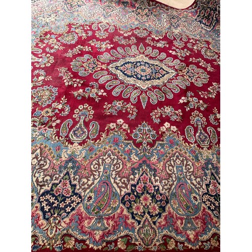 203 - Old Real Persian Hand Knotted Mashad Large Carpet Depicting Tree of Life (415 x 295cm)