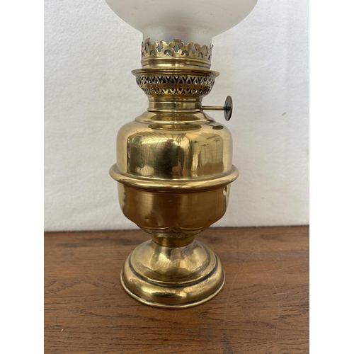 214 - Vintage Brass Oil Lamp