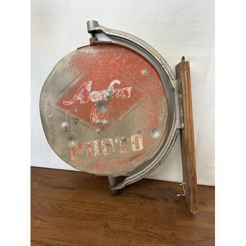 664 - Vintage Agfa Outdoor Rotating Metal Sign