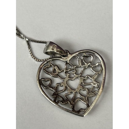 187 - Sterling Silver Heart Pendant with Chain and a Pair of Drop Earrings