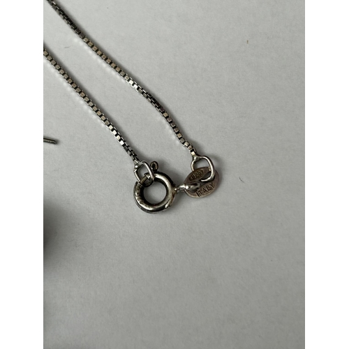 187 - Sterling Silver Heart Pendant with Chain and a Pair of Drop Earrings