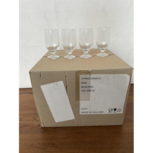 51 - Box of 49 Cyprus Airways Wine Glasses