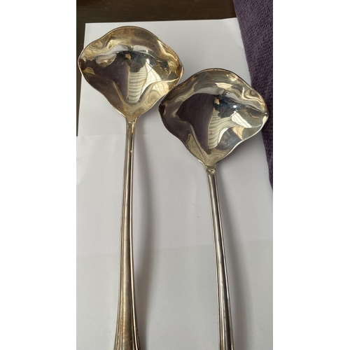 20 - x2 Vintage Sheffield Silver Plated Bouillon Ladles - Code N/A Unused