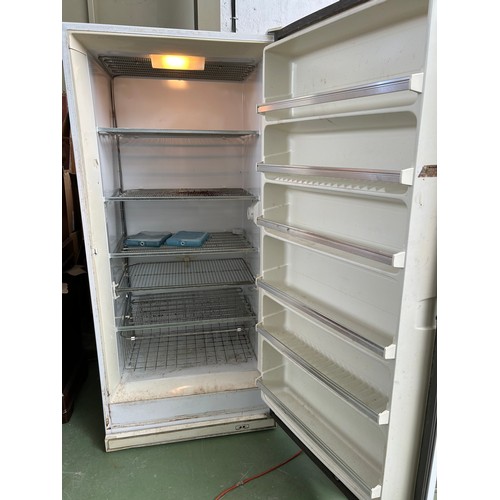 34 - Large General Electric Model FP21DSDRWH Upright Freezer (Needs Cleaning) - Code AM7133Y)