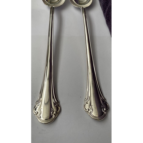 21 - x2 Sheffield Large silver Plated Serving Spoons - Code N/A Unused