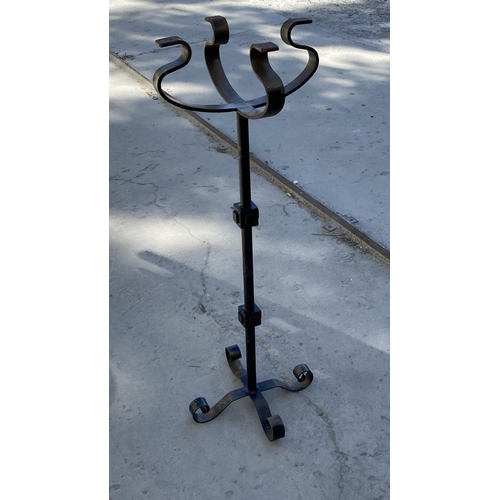 27 - Antique Wrought Iron Planter Stand (89cm H.)