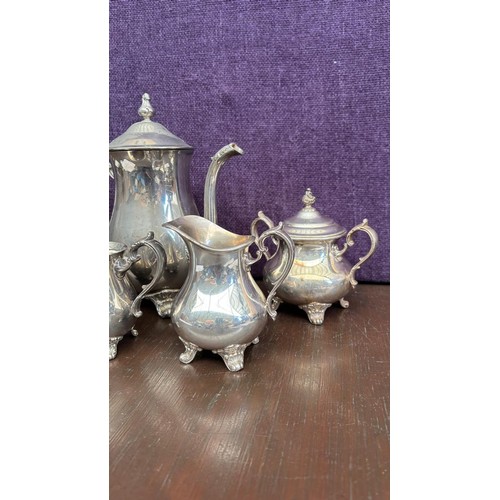 15 - Vintage Gorham Heritage Silver over Brass 4-Piece Tea Set - Code N/A