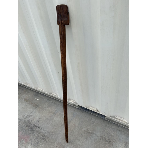 Antique Traditional Cyprus Large Wooden Stirring Spoon