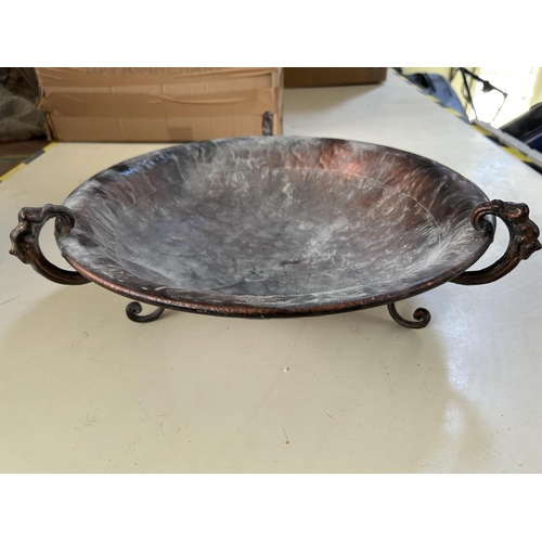 16 - Antique Copper Footed Wash Bowl