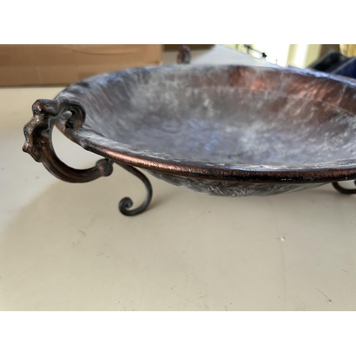 16 - Antique Copper Footed Wash Bowl