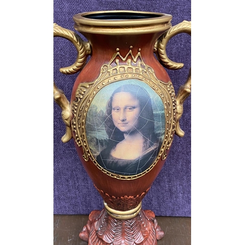 10 - Early 20th Century Decorative Vase Featuring Depiction of Mona Lisa (50cm H.)