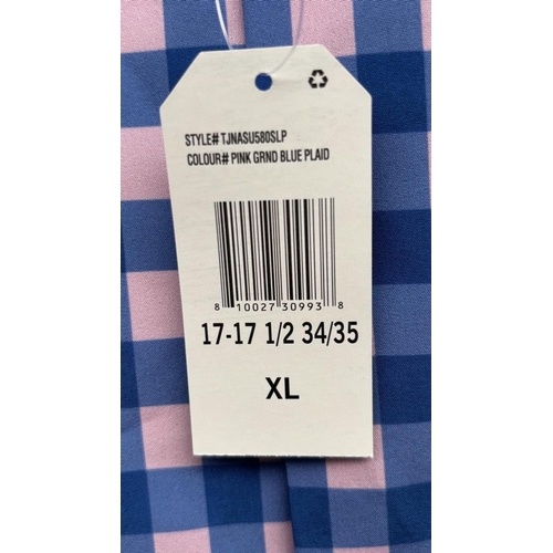 Nautica Performance Super Shirt Slim Fit Blue & Pink Modern Men's XL Dress  Shirt (Unused)