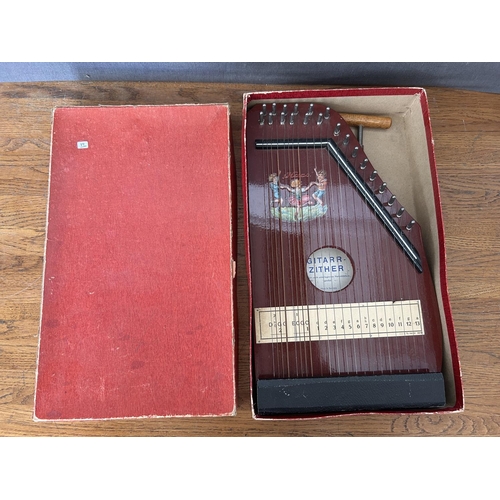 Vintage Guitar-Zither Musical Instrument Made in Germany with Box