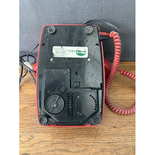 116 - Vintage 1970's CYTA Red Rotary Dial Telephone
