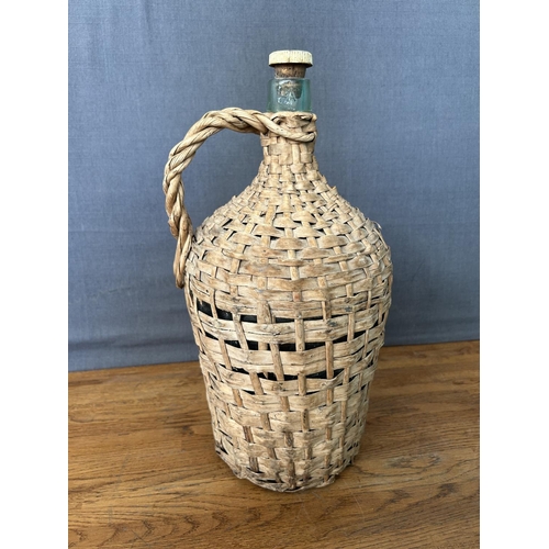 221 - Vintage 'LOEL' Wine Bottle in It's Basket (38cm H.)