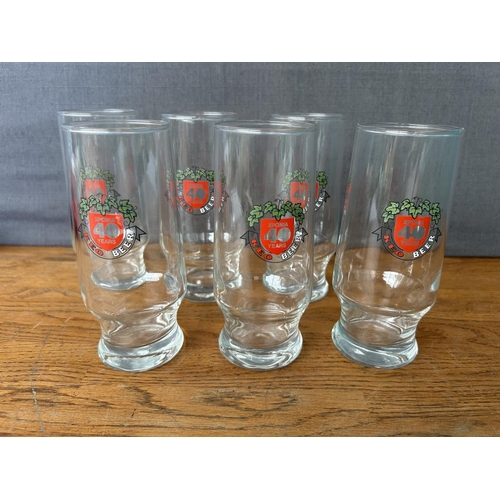 362 - Set of 6 Collectible 'KEO 40 Year' Beer Glasses