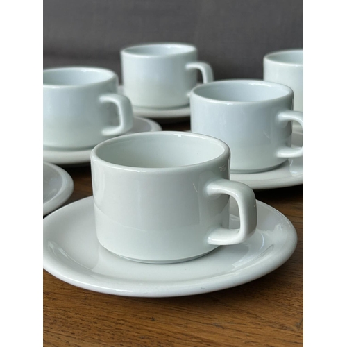 211 - x2 Coffee Sets To Include x5 24ct Gold Etched Greek Demitasse Cups & Saucers and x6 Thick White Cera... 