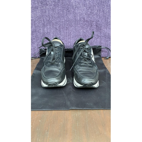 127 - Karl Lagerfeld Velocita II Karl Iconic Meteor Woman's Sneakers in Black Real Leather with dust Bag, ... 