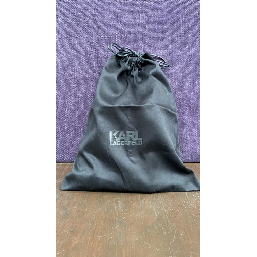 127 - Karl Lagerfeld Velocita II Karl Iconic Meteor Woman's Sneakers in Black Real Leather with dust Bag, ... 