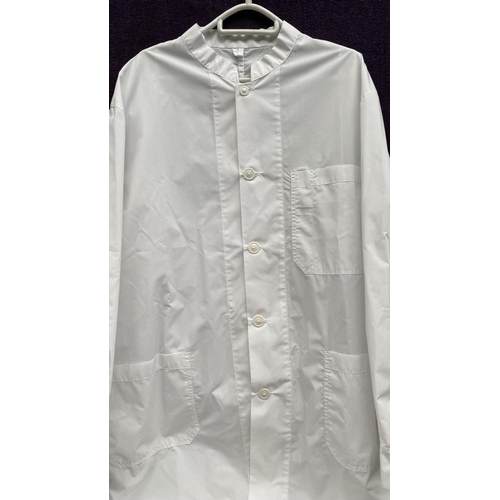 131 - x2 White Long Sleeve Unisex Button Up Lab/Doctors Robe Size 56
