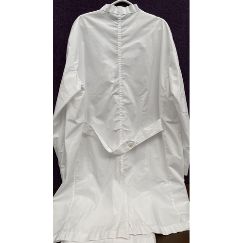 131 - x2 White Long Sleeve Unisex Button Up Lab/Doctors Robe Size 56