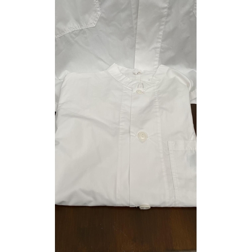 131 - x2 White Long Sleeve Unisex Button Up Lab/Doctors Robe Size 56