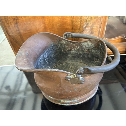 193 - Antique Copper Coal Scuttle/Bucket