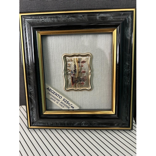 358 - x2 Silver 925 Italian Artworks in Frame
