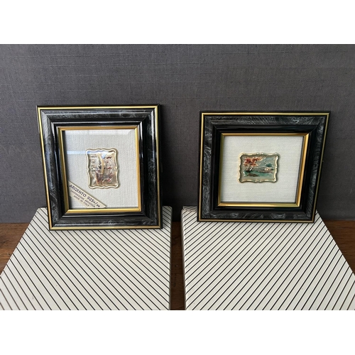 358 - x2 Silver 925 Italian Artworks in Frame