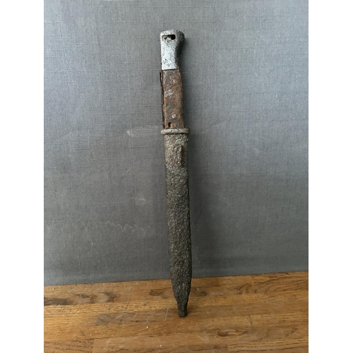 408 - Vintage WWII Memorabilia Buried German Mauser Bayonet