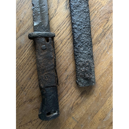 408 - Vintage WWII Memorabilia Buried German Mauser Bayonet
