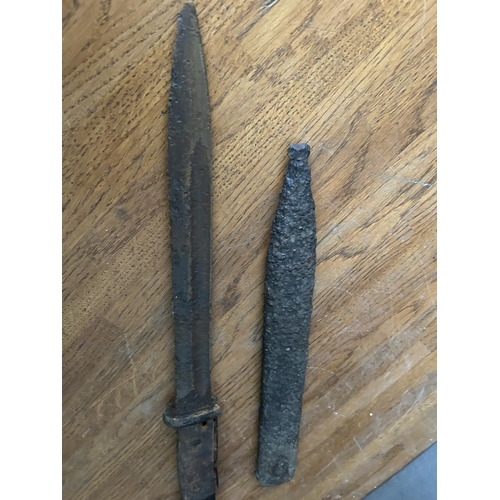 408 - Vintage WWII Memorabilia Buried German Mauser Bayonet