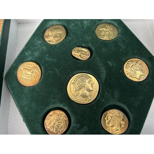 158 - Mailink Coin Collection Copies of Ancient Coins with Gold Plating.