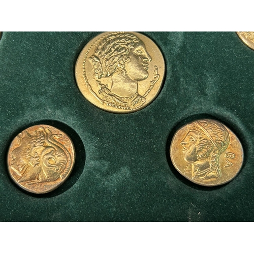 158 - Mailink Coin Collection Copies of Ancient Coins with Gold Plating.